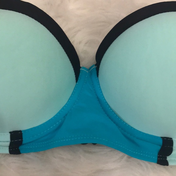 Forever 21 blue swim bandeau top size large - Picture 2 of 7